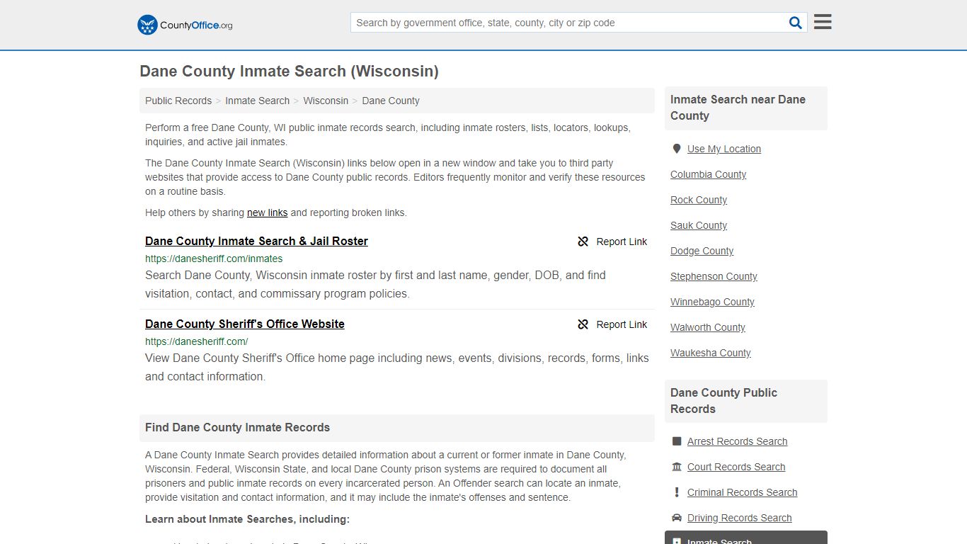 Inmate Search - Dane County, WI (Inmate Rosters & Locators)