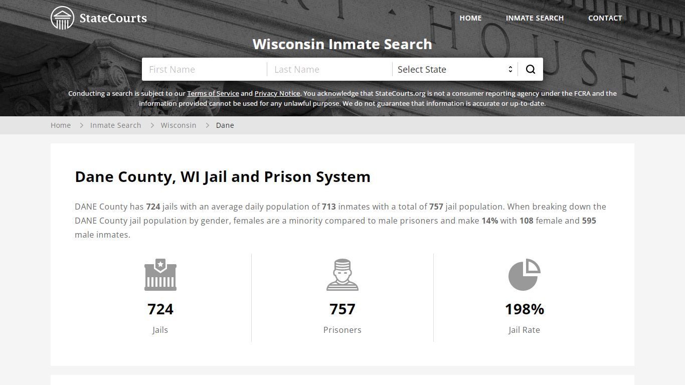 Dane County, WI Inmate Search - StateCourts