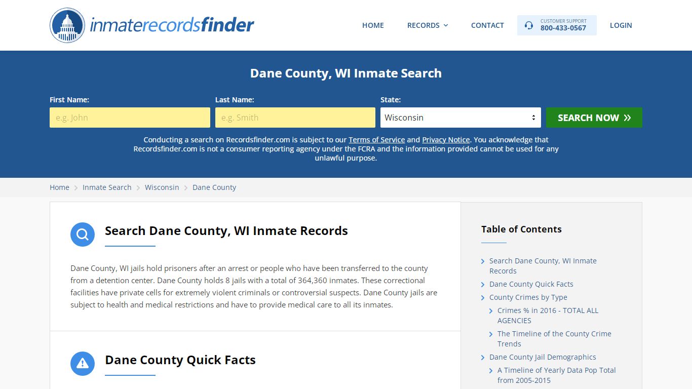 Dane County, WI Inmate Lookup & Jail Records Online - RecordsFinder